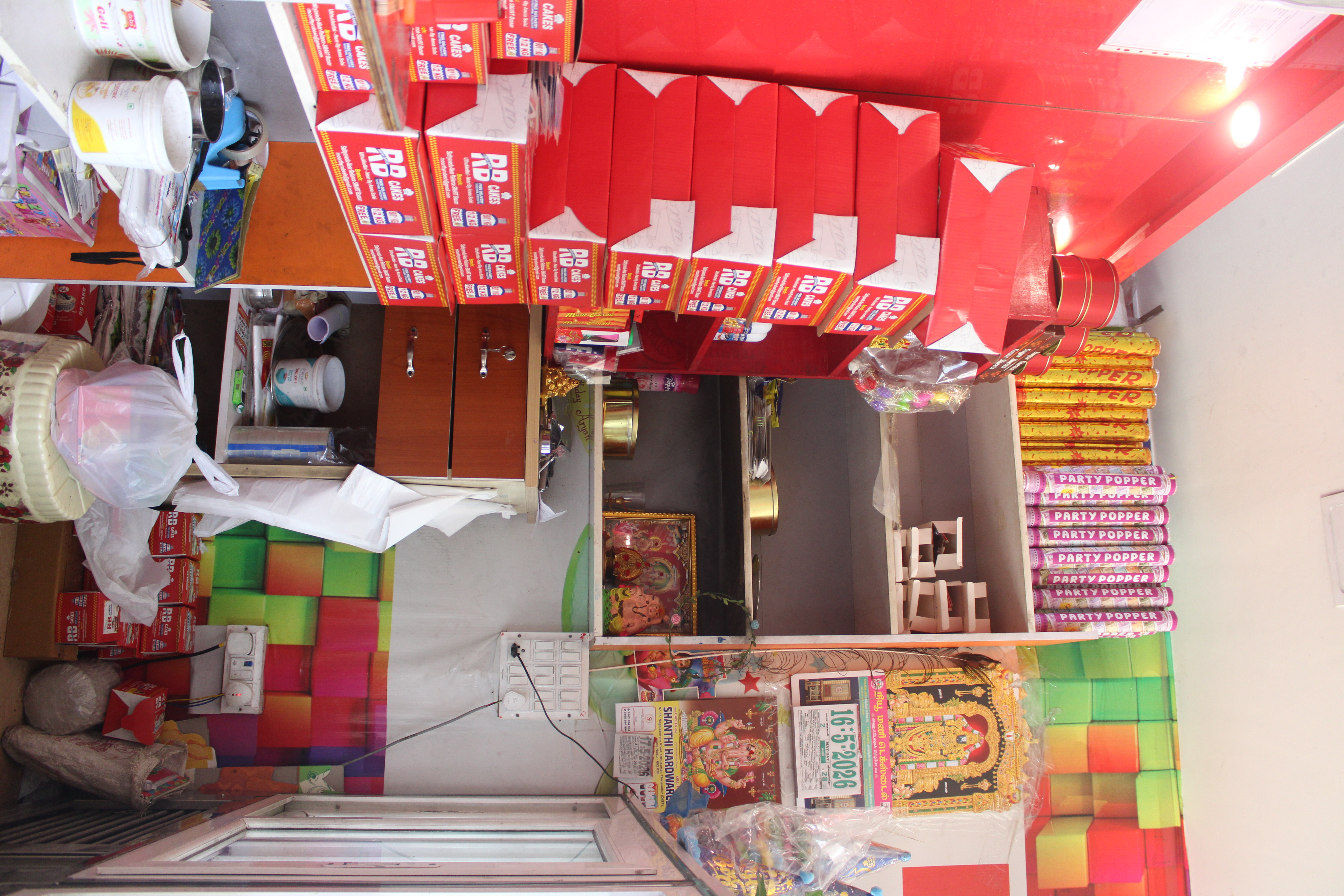 Overhead view of bakery